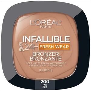 2 L'Oreal Infallible 24H Fresh Wear Bronzer Soft Matte Finish -200 Fair-0.31oz.
